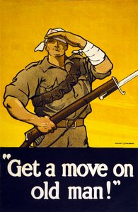 Rekryteringsplakat Get A Move On Old Man, pub. 1915
